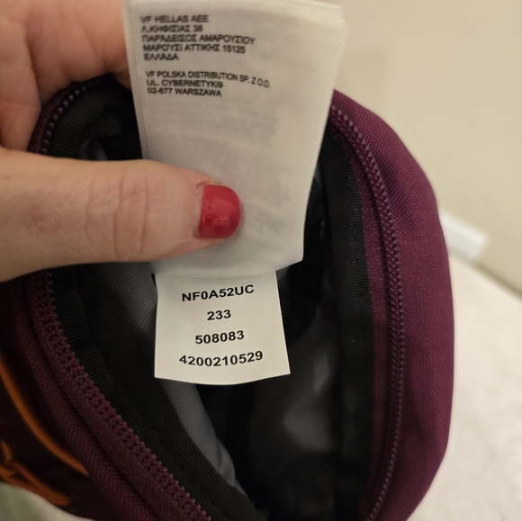 NWOT The North Face Jester Crossbody Bag - Burgundy and Orange - Picture 7 of 8